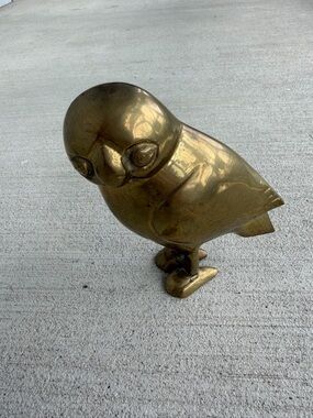 Vintage 1950s Solid Cast Brass Owl MCM Sculpture 7.5” Mid Century Modern